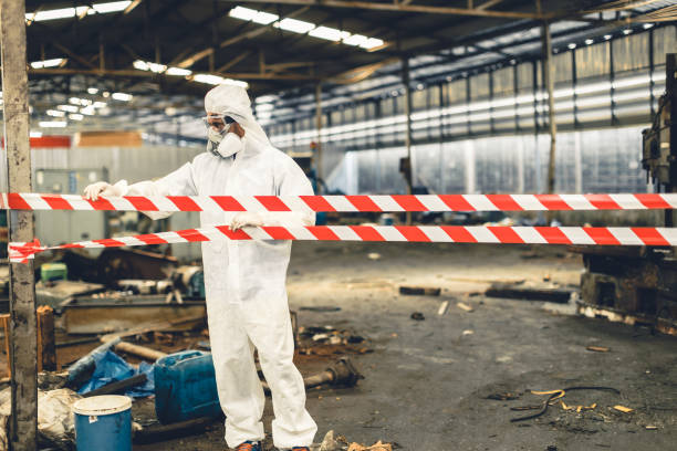 Professional Biohazard Cleanup technician working in Olivet, MI